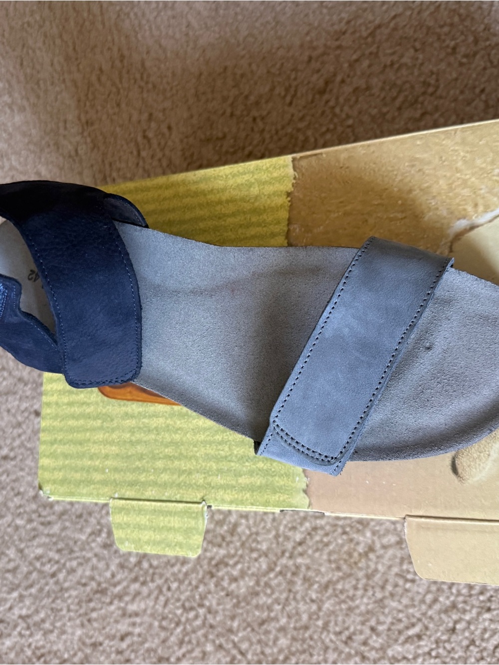 Naot Women's Navy and Gray Suede Adjustable Sandals